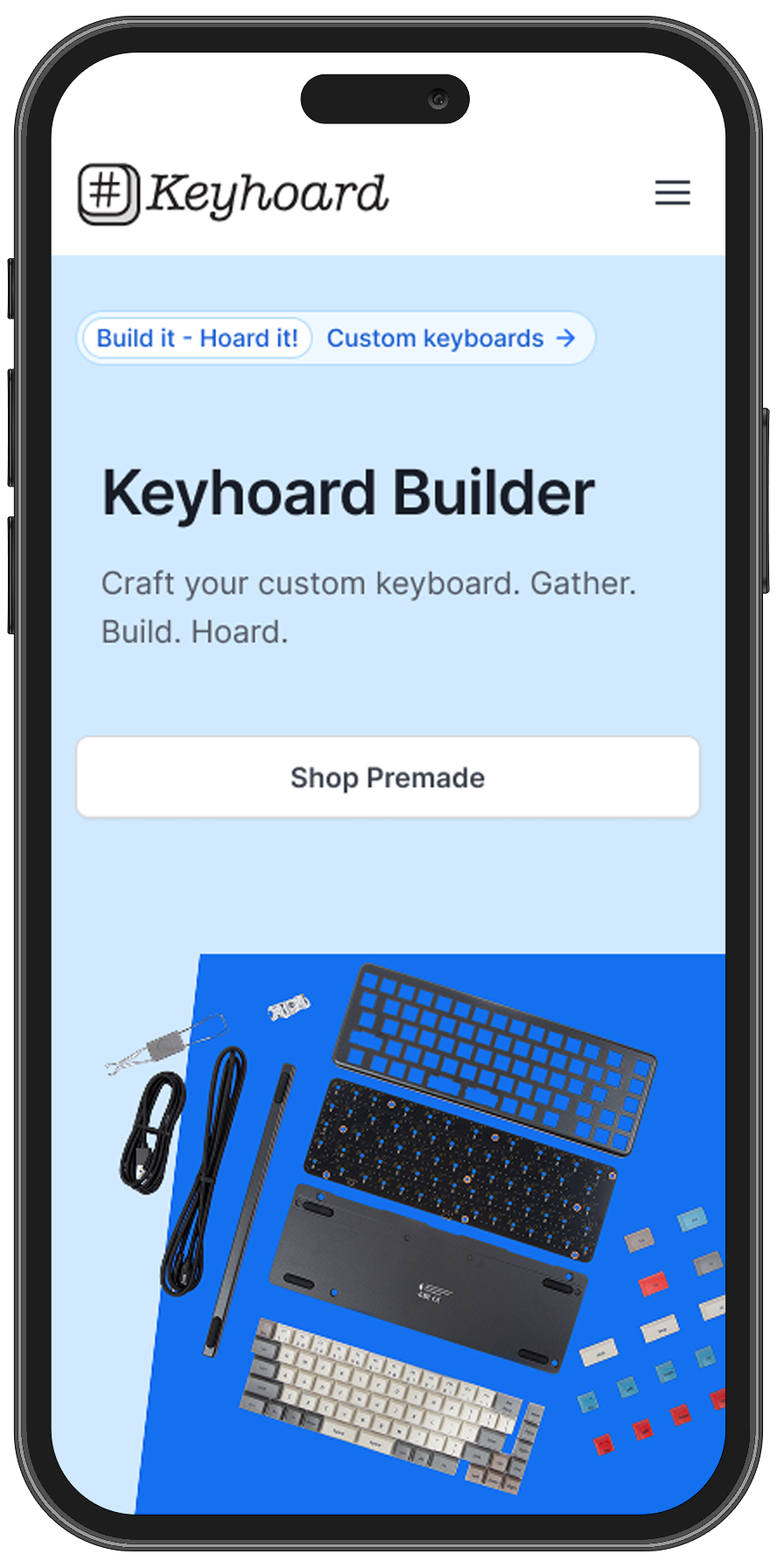 Keyhoard Custom Builder Mobile Mockup